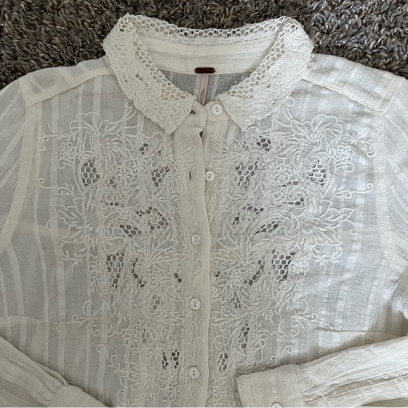 Free People Carter Dobby Embroidered Blouse - Picture 4 of 10